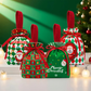 Christmas Velvet Gift Bags, Drawstring Pouches with Handle, Xmas Santa Treat Sacks for Christmas Eve Apple, Candy & Small Gifts