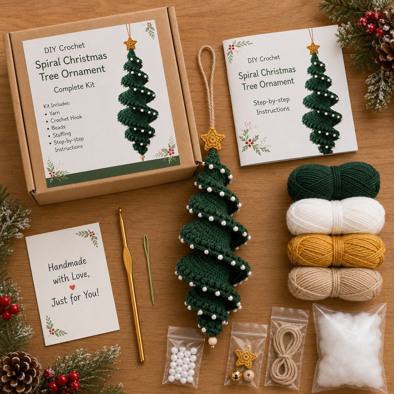 🎅Crochet Snowman Spiral Oranment DIY Kit -🎄🧶A Beginner-Friendly Crochet Experience Inspired by the Magic of Christmas.
