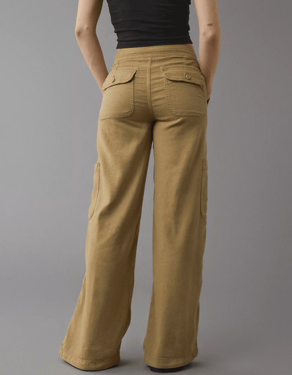 🔥2024 New Arrival🔥Linen-Blend Wide-Leg Cargo Pant