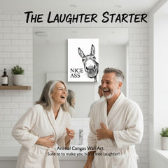 📢Limited-time 60% OFF🏡✨Funny Bathroom Wall Art - "Nice Ass" Donkey Print