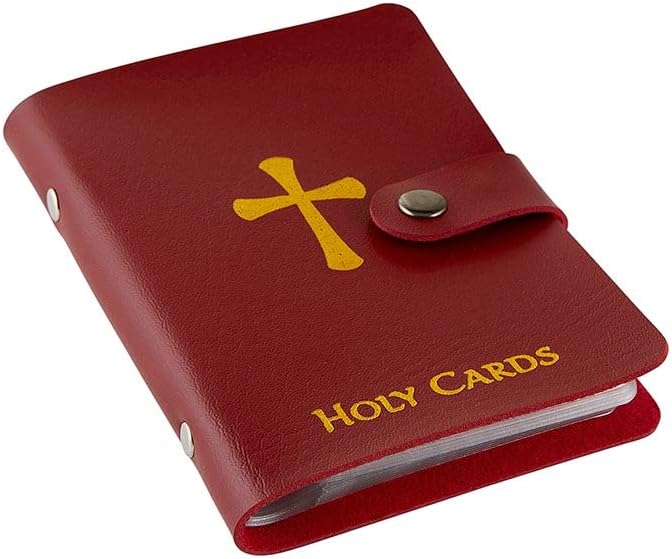💥Last Day Special Sale 49% OFF👚✝️ Catholic Genuine Leather Holy Card Holder – Pocket Prayer Card Organizer with Snap Closure