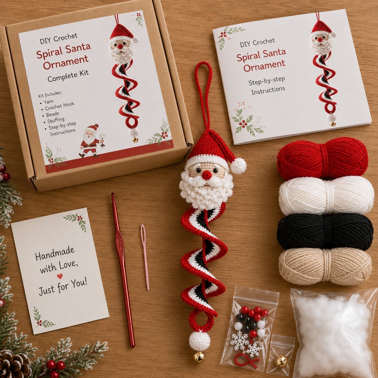 🎅Crochet Snowman Spiral Oranment DIY Kit -🎄🧶A Beginner-Friendly Crochet Experience Inspired by the Magic of Christmas.