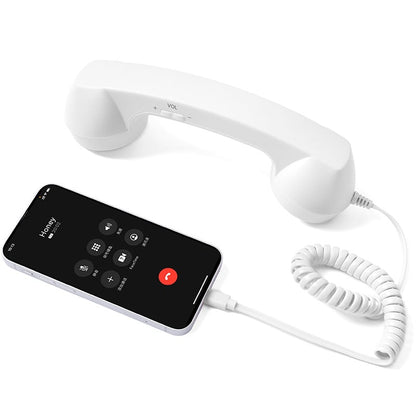 🎄Christmas Sale📞Retro Phone Handset for iPhone & Android, Type-C Vintage Telephone Receiver with HD Microphone & Speaker