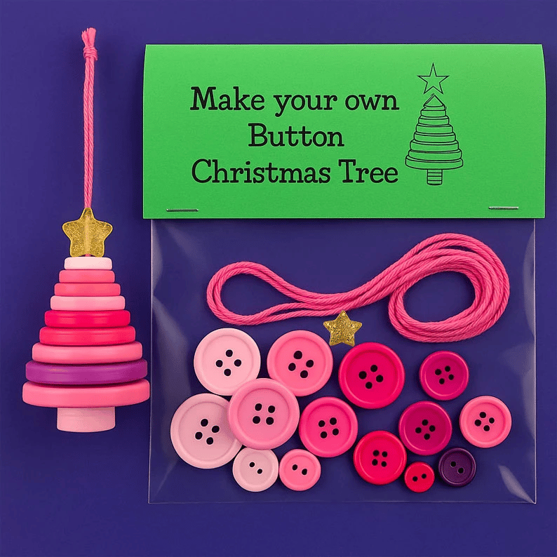 ⏰Last Day Surprise Price: £6.99!!✨DIY Button Ornament Kit🎅🎄