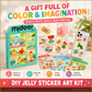 🌈 Create Your Own Jelly Stickers! 🎨 DIY Paint, Peel & Stick Art Kit for Kids ✨ 4 Fun Themes + Complete Craft Set 🎁