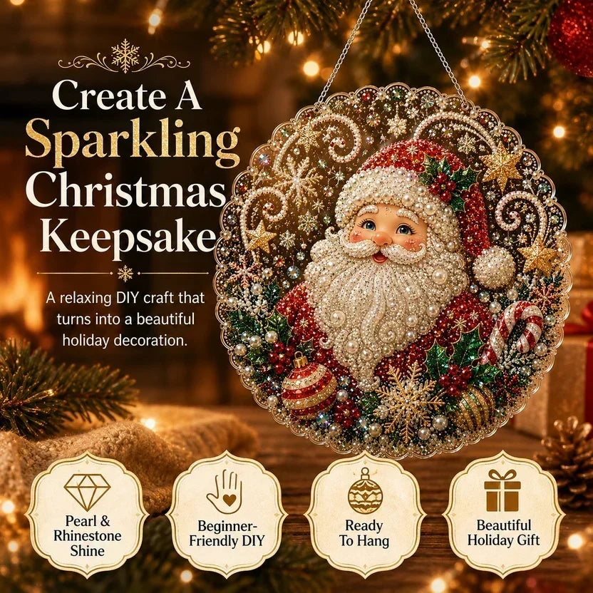 🎅Christmas Pre Hot Sale 49%OFF🎄Christmas Pearl Diamond Art Hanging Ornament Kit | Resistant Non-Fading Pearl Beads DIY Handmade Holiday Hanging Decor 🎅💎