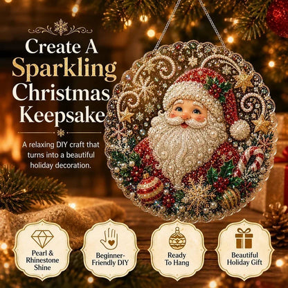 🎅Christmas Pre Hot Sale 49%OFF🎄Christmas Pearl Diamond Art Hanging Ornament Kit | Resistant Non-Fading Pearl Beads DIY Handmade Holiday Hanging Decor 🎅💎
