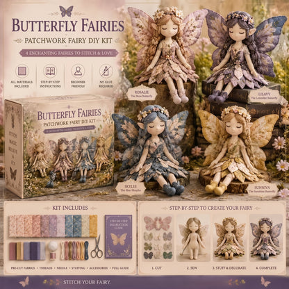 🌸LAST DAY SPECIAL PRICE!!🌸 Flower Fairies Patchwork DIY Kit 🧚‍♀️4 Whimsical Fairy Dolls Sewing Kit