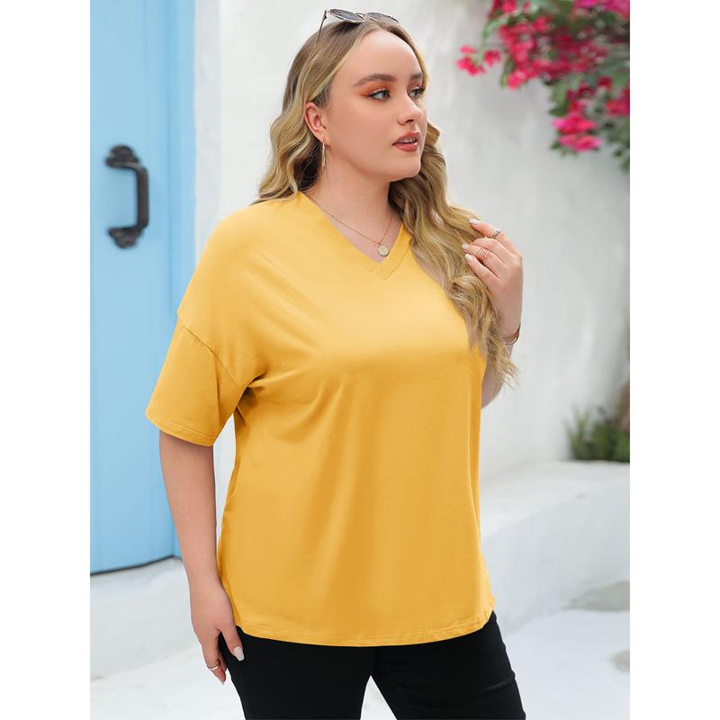 💥Last Day Special Sale 49% OFF👚Women's Summer Half Sleeve Casual Loose Fit Cotton Tunic T-shirt
