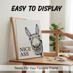 📢Limited-time 60% OFF🏡✨Funny Bathroom Wall Art - "Nice Ass" Donkey Print