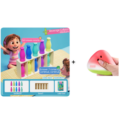 🎁Last Day Promotion 49% OFF🔥Baby Memory Matching Game, 10 Drink Bottle Pairs Toy, Color Recognition & Cognitive Development, Interactive Parent-Child Fun Activity