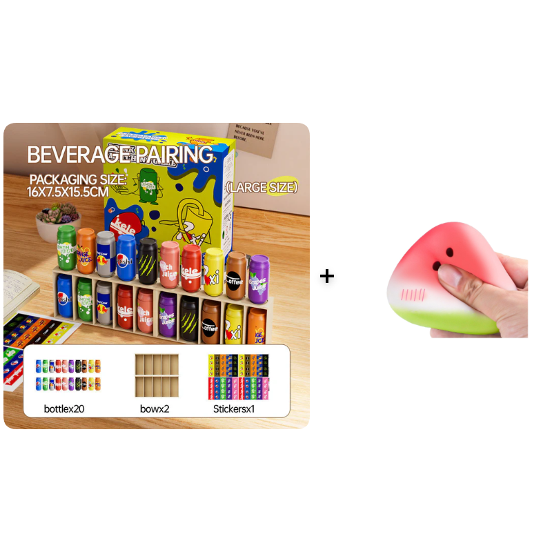 🎁Last Day Promotion 49% OFF🔥Baby Memory Matching Game, 10 Drink Bottle Pairs Toy, Color Recognition & Cognitive Development, Interactive Parent-Child Fun Activity