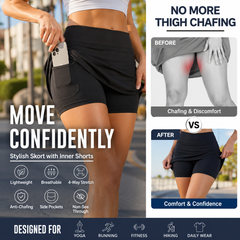 💥 Last Day! Special Sale – Only £9.99 👚Anti-Chafing Active Skort – Super soft and comfortable🔥