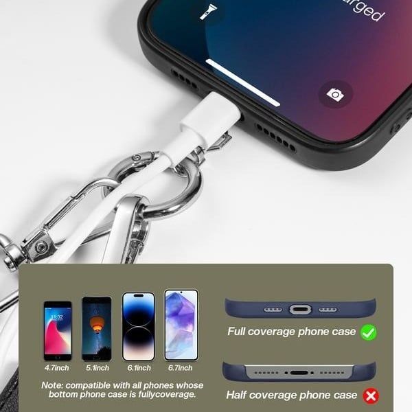 🔒 AH SecureCharge Crossbody | Anti-Snatch Lanyard + Mini Vault