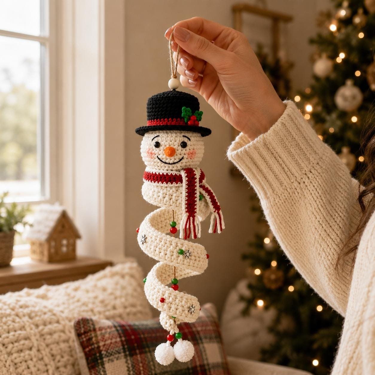 🎅Crochet Snowman Spiral Oranment DIY Kit -🎄🧶A Beginner-Friendly Crochet Experience Inspired by the Magic of Christmas.