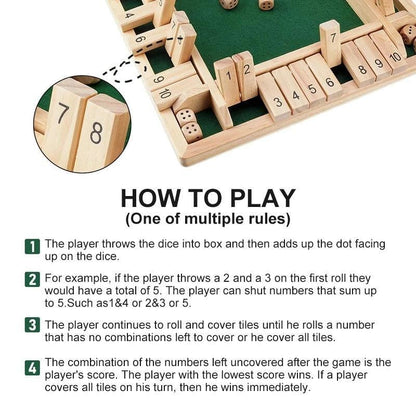 🎁Last Day Sale 70% OFF!!🎄🎁50K+ SOLD! Almost Gone✨SHUT THE BOX-WOODEN DICE BOARD GAME