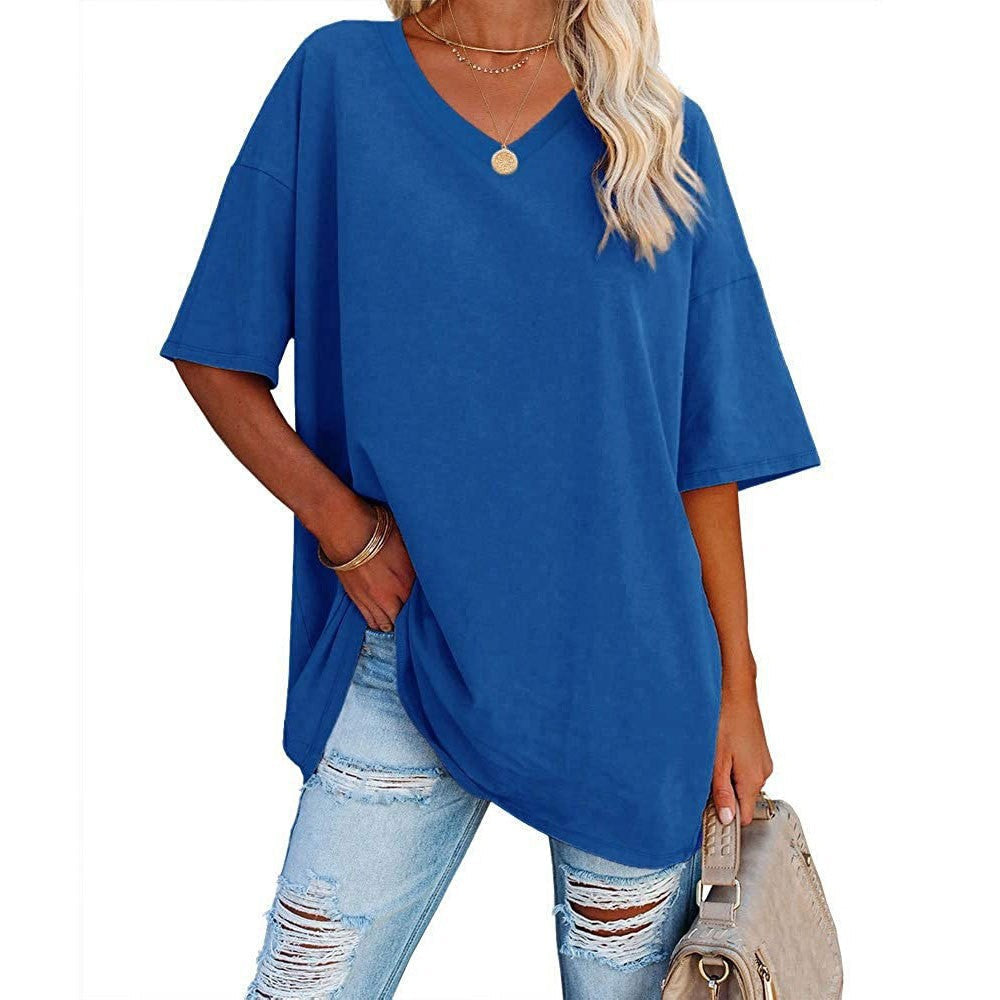 💥Last Day Special Sale 49% OFF👚Women's Summer Half Sleeve Casual Loose Fit Cotton Tunic T-shirt