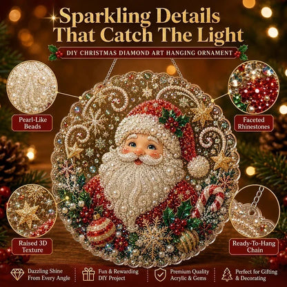 🎅Christmas Pre Hot Sale 49%OFF🎄Christmas Pearl Diamond Art Hanging Ornament Kit | Resistant Non-Fading Pearl Beads DIY Handmade Holiday Hanging Decor 🎅💎