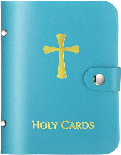 💥Last Day Special Sale 49% OFF👚✝️ Catholic Genuine Leather Holy Card Holder – Pocket Prayer Card Organizer with Snap Closure