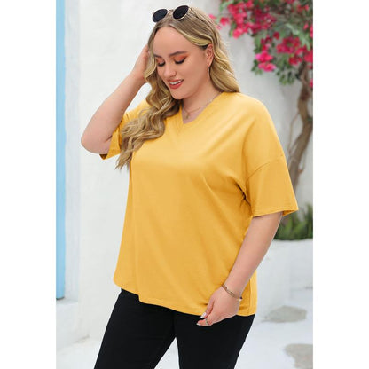💥Last Day Special Sale 49% OFF👚Women's Summer Half Sleeve Casual Loose Fit Cotton Tunic T-shirt