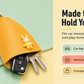 🐇Car Key Case,  Creative Pull-Out Key Case Cover, PU Leather Large-Capacity Car Key Protective Bag