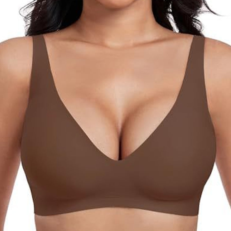 🌸LAST DAY SPECIAL PRICE!!🌸 Jelly Wireless Womens Comfortable Wireless Bras Push Up Bralettes Seamless Tshirts Bras Deep V Everyday Bras