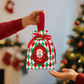 Christmas Velvet Gift Bags, Drawstring Pouches with Handle, Xmas Santa Treat Sacks for Christmas Eve Apple, Candy & Small Gifts
