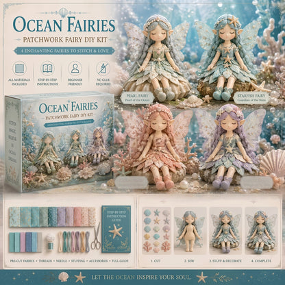 🌸LAST DAY SPECIAL PRICE!!🌸 Flower Fairies Patchwork DIY Kit 🧚‍♀️4 Whimsical Fairy Dolls Sewing Kit