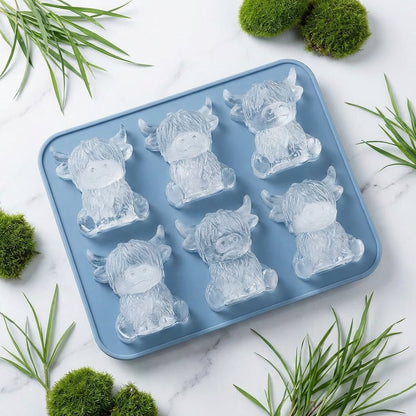 💥Last Day Special Sale 49% OFF🐮 Mini Highland Cow Ice Cube Mold – Cute 3D Ice for Drinks, Parties & Gifts