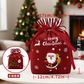 Christmas Velvet Gift Bags, Drawstring Pouches with Handle, Xmas Santa Treat Sacks for Christmas Eve Apple, Candy & Small Gifts