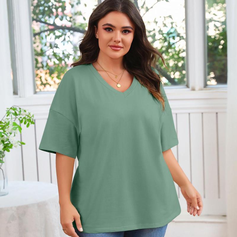 💥Last Day Special Sale 49% OFF👚Women's Summer Half Sleeve Casual Loose Fit Cotton Tunic T-shirt