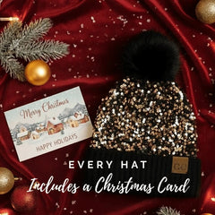 🧣🧢New Year Hot Sale 49% OFF  - 💃🏼🌟C.C Sequin Fur Pom Beanie