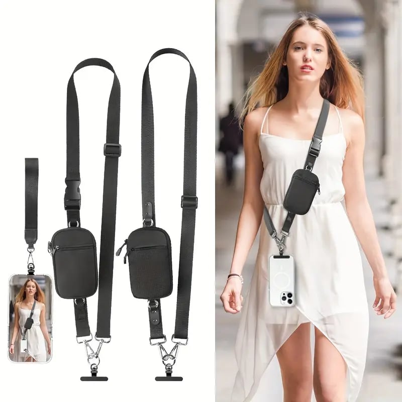 🔥LAST DAY 49% OFF -👜🔒 AH SecureCharge Crossbody | Anti-Snatch Lanyard + Mini Vault