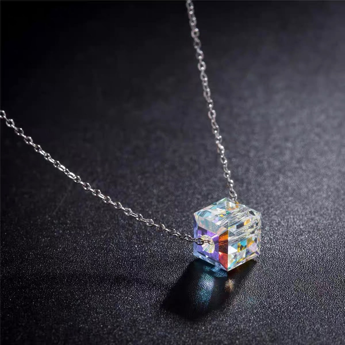 💥Hot Sale🩵Austrian Sugar Cube Crystal Bracelet Necklace Earrings For Women✨