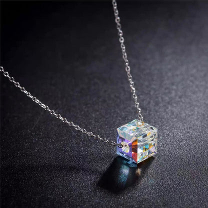 💥Hot Sale🩵Austrian Sugar Cube Crystal Bracelet Necklace Earrings For Women✨