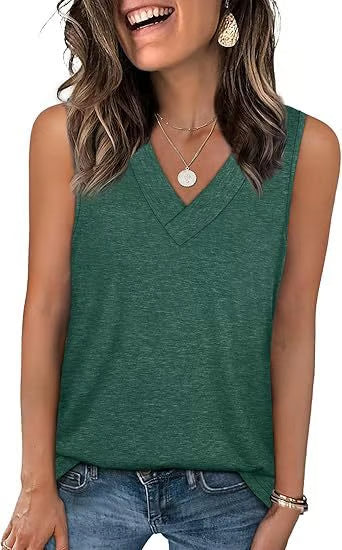 Women's Casual V-Neck Loose Fit Tank Top