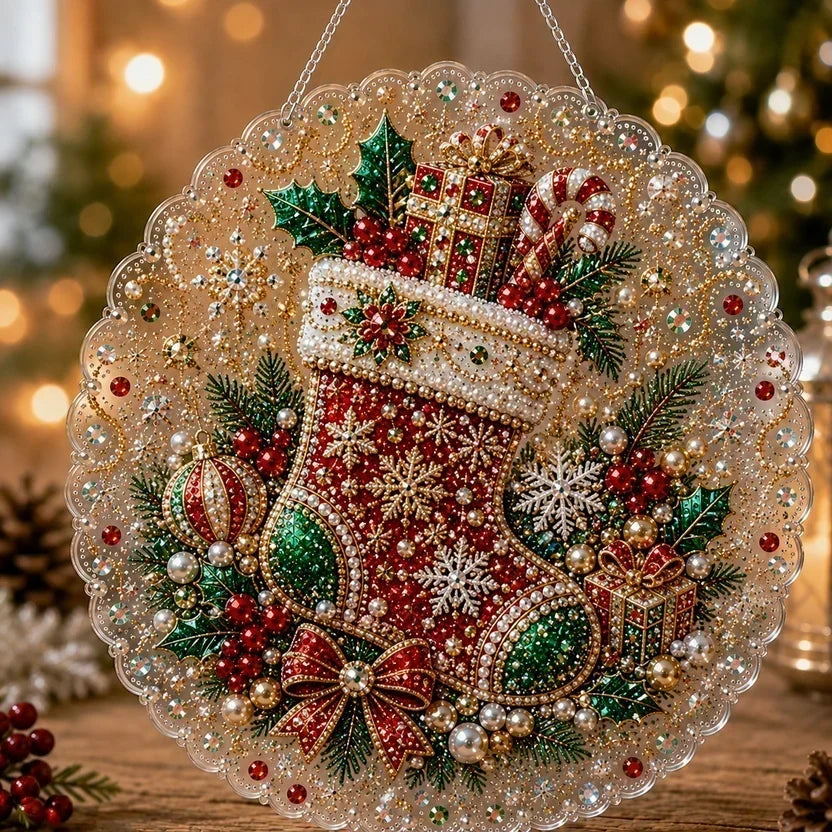 🎅Christmas Pre Hot Sale 49%OFF🎄Christmas Pearl Diamond Art Hanging Ornament Kit | Resistant Non-Fading Pearl Beads DIY Handmade Holiday Hanging Decor 🎅💎