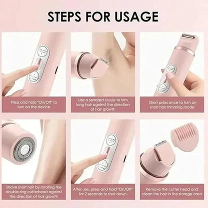 🎁Last Day Promotion 49% OFF🔥Akunbem🇬🇧 Rechargeable Women’s Trimmer ⚡  Dual Heads • IPX7 Waterproof • Painless Precision for Face, Bikini & Body 💧