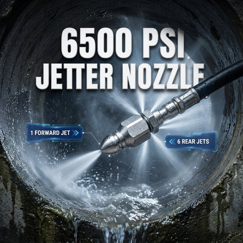 💥 BUY 2 GET 1 FREE +  50% OFF!🔧6500 PSI Stainless Steel Sewer Jetter Nozzle – 1/4" Quick Connect Drain Cleaning Attachment for Pressure Washers