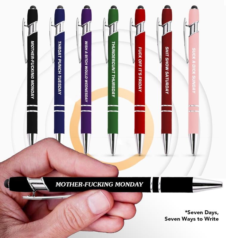 🔥NEW YEAR SALE 49% OFF🔥Funny Stress-Relief Daily Quotes Metal Ballpoint Pen Set 🎁