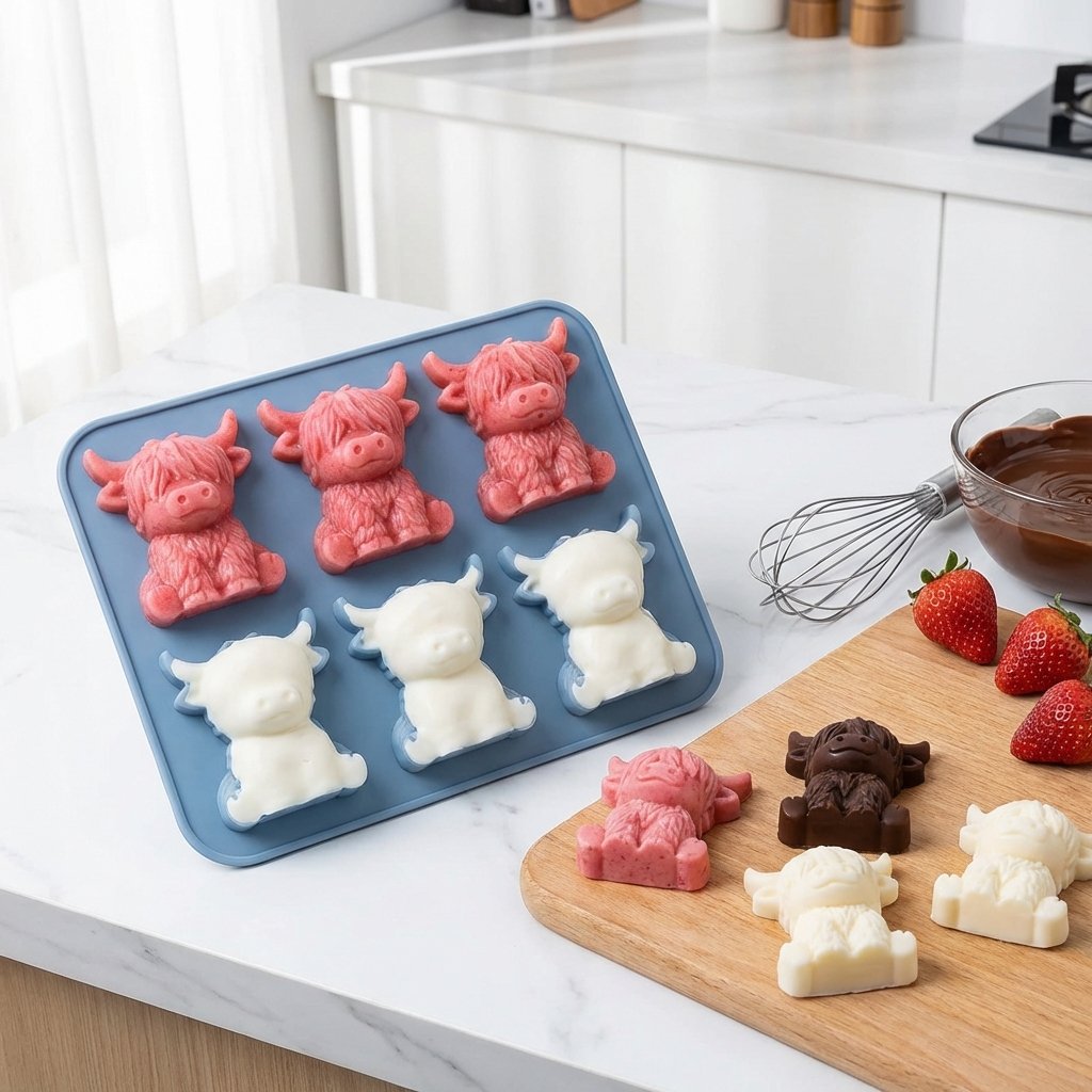 💥Last Day Special Sale 49% OFF🐮 Mini Highland Cow Ice Cube Mold – Cute 3D Ice for Drinks, Parties & Gifts