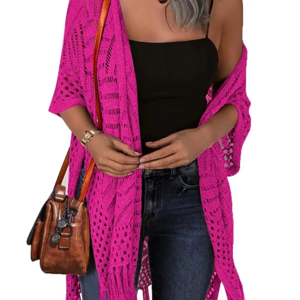 💥Buy 2 Get Free Shipping 😍Women’s Oversized Knit Cardigan – Lightweight Crochet Tassel Kimono for Spring & Summer 🌸