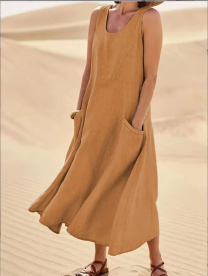 🔥 Last Day Promotion 49% OFF 🔥Women's Sleeveless Cotton Dress- Buy 2 Free Shipping
