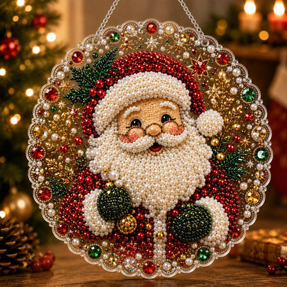 🎅Christmas Pre Hot Sale 49%OFF🎄Christmas Pearl Diamond Art Hanging Ornament Kit | Resistant Non-Fading Pearl Beads DIY Handmade Holiday Hanging Decor 🎅💎