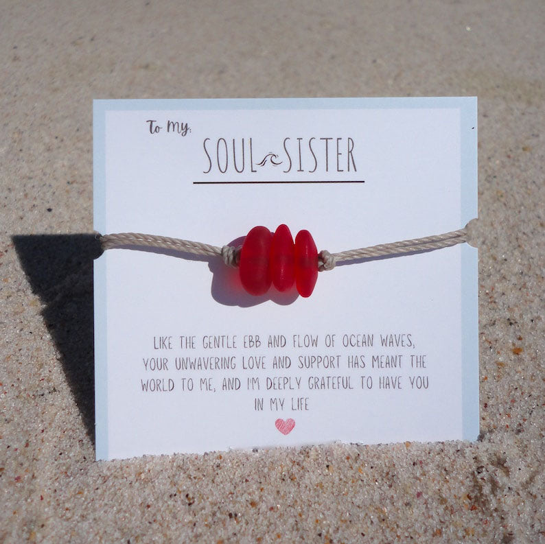 🎄Christmas Sale 70% OFF!!🌊💕Soul Sister Sea Glass Bracelet🎁