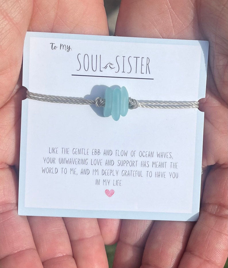 🎄Christmas Sale 70% OFF!!🌊💕Soul Sister Sea Glass Bracelet🎁