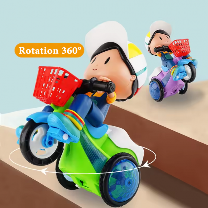 ⏰Last day 49% OFF🔥Stunt Tricycle for Kids: Music, Lights, 360° Rotation