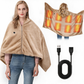🔥USB Electric Heated Shawl🧶 Wearable Heating Poncho Blanket with 3 Heat Settings, Machine Washable Warm Wrap for Home Office Travel