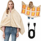 🔥USB Electric Heated Shawl🧶 Wearable Heating Poncho Blanket with 3 Heat Settings, Machine Washable Warm Wrap for Home Office Travel