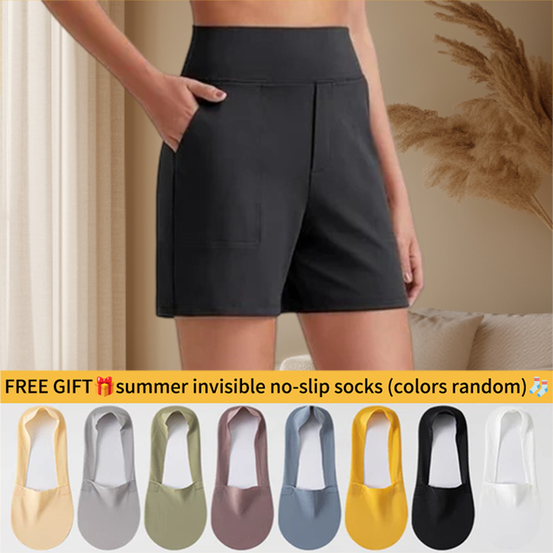 ⏳Last Day Promotion 49% OFF with FREE GIFT🎁✨AuraFit™ Everyday High-Waisted Shorts – Lightweight & Breathable with Functional Pockets 🌿